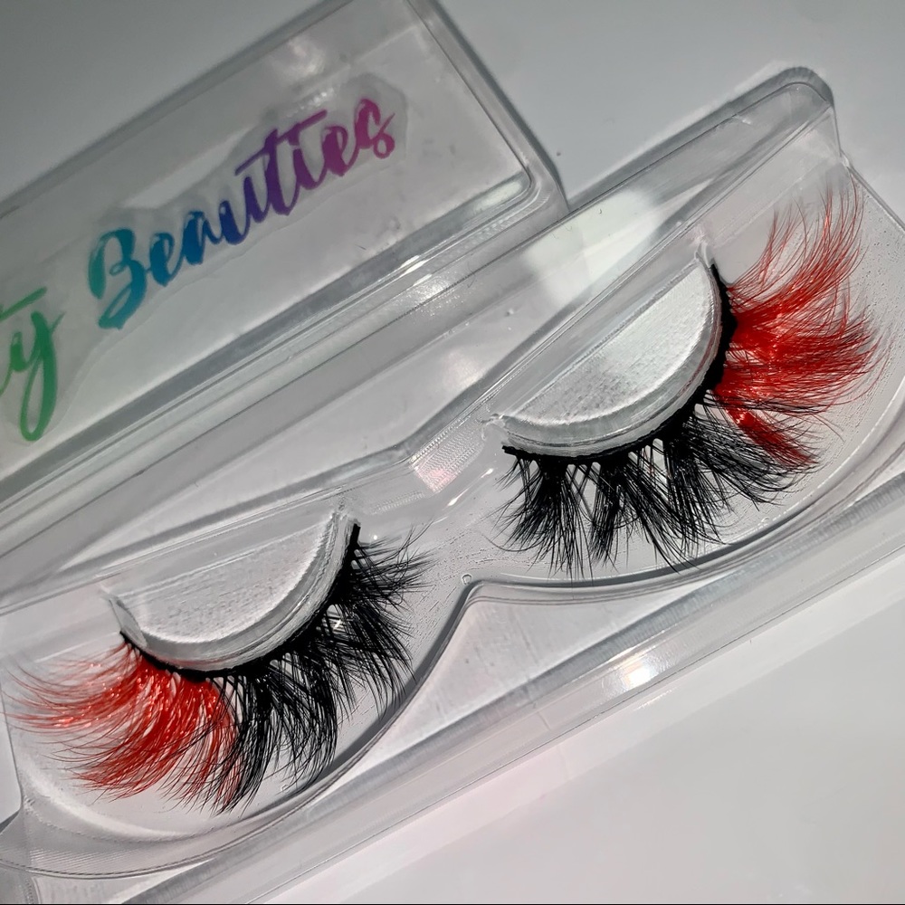 Red eyelashes